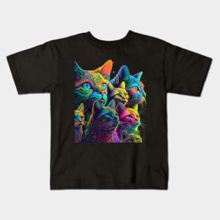 Psychedelic Kitties Kids T-Shirt